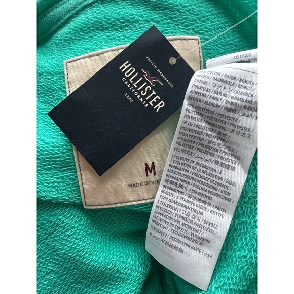 NWT Hollister Seafoam Green Slouchy Embroidered Sequin Logo 3/4 Sleeve Sweater - Picture 9 of 11